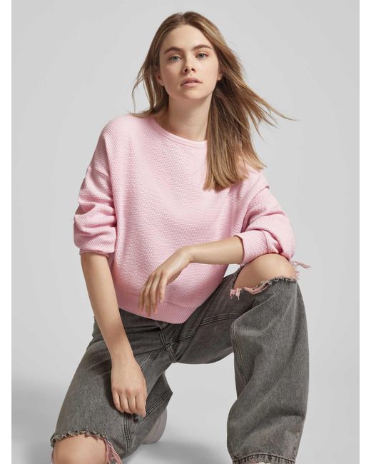 QS Pink Oversized Sweatshirt mit Strukturmuster Modell 'Bubble'
