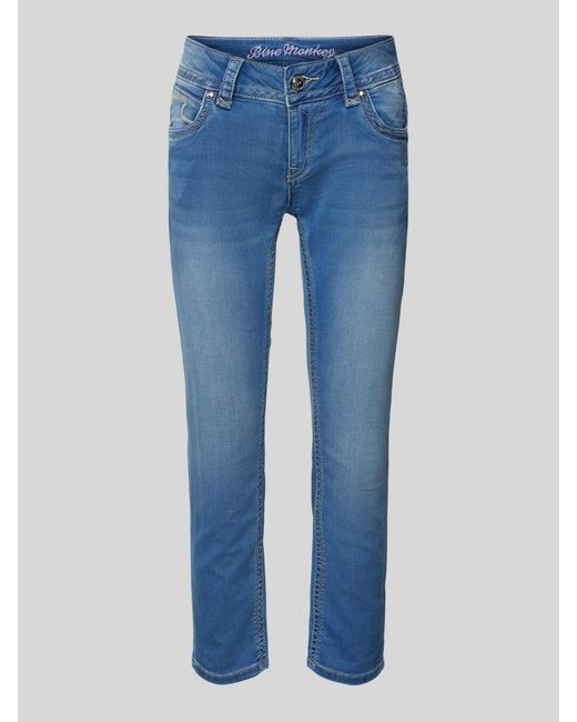 Blue Monkey Slim Fit Jeans Met Verkort Model in het Blue