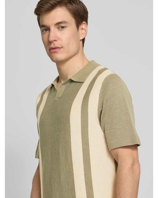 SELECTED Poloshirt mit V-Ausschnitt Modell 'MATTIS' in Green für Herren