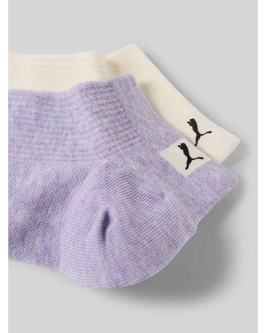 PUMA Purple Sneakersocken mit Logo-Print im 2er-Pack Modell 'HERITAGE'