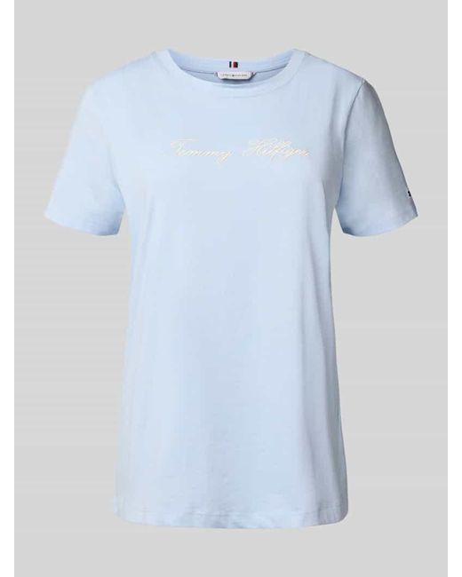 Tommy Hilfiger Blue Regular Fit T-Shirt aus reiner Baumwolle