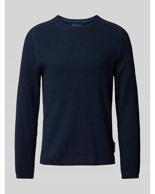 Marc O' Polo Regular Fit Pullover Aus Strukturiertem Baumwoll-Mix in Blue für Herren