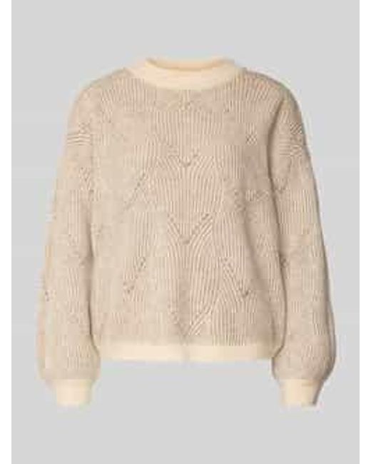 Pieces Comfort Fit Gebreide Pullover Met Wol, Model 'Jenna' in het Natural