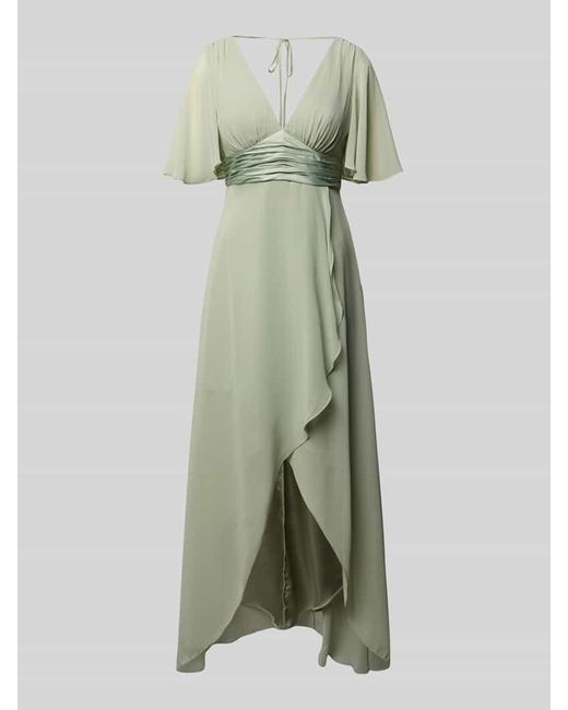 Jake*s Green Abendkleid mit V-Ausschnitt