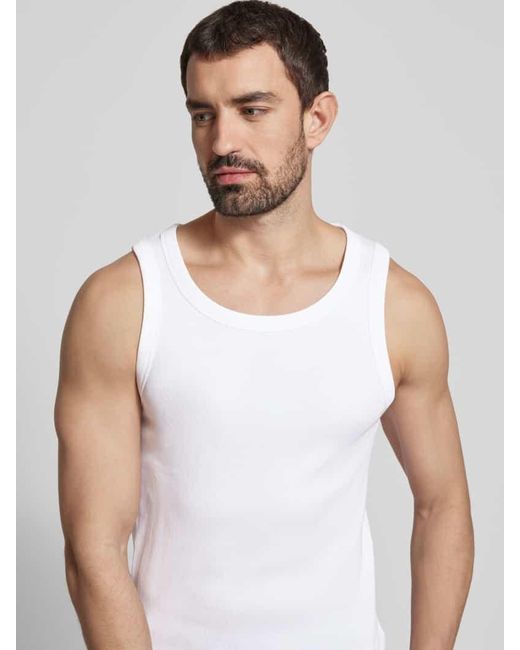 Drykorn Top aus Feinripp mit Rundhalsausschnitt Modell 'NATHAN' in White für Herren