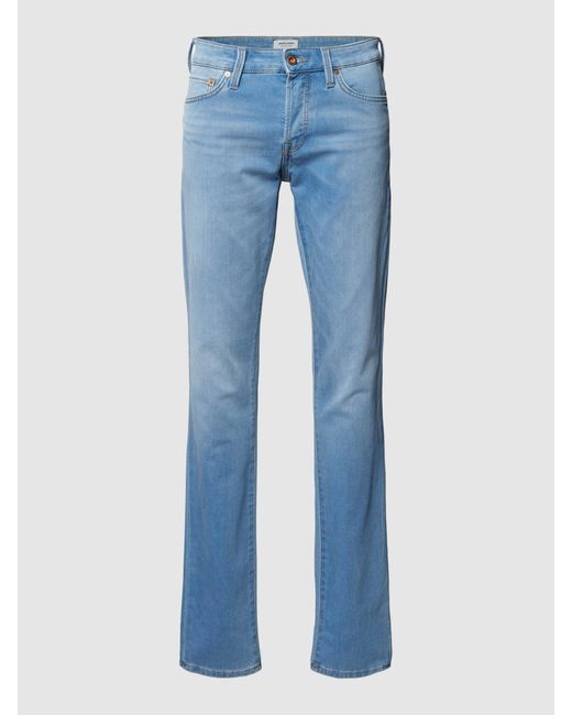 Jack & Jones Slim Fit Jeans im 5-Pocket-Design Modell 'GLENN' in Blue für Herren