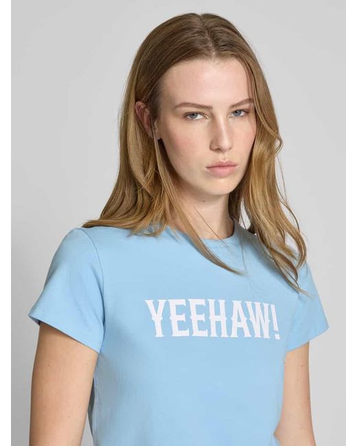 Review Blue T-Shirt mit Statement-Print