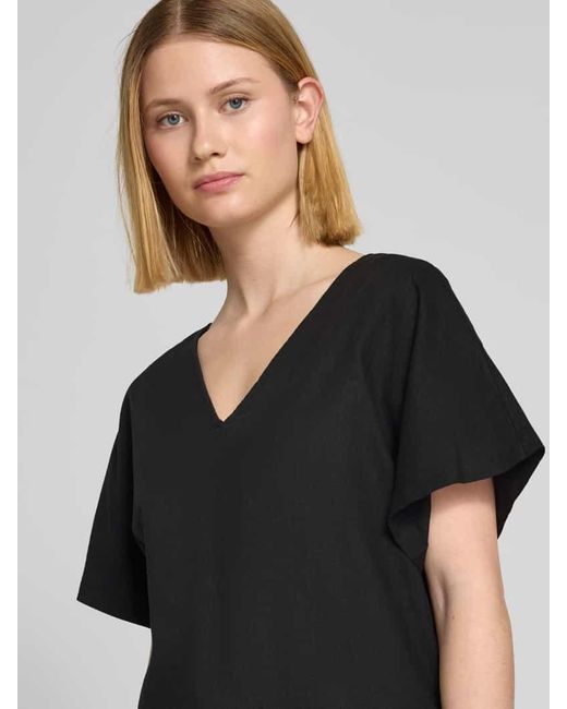 B.Young Black Regular Fit Leinenbluse mit Viskose-Anteil Modell 'Falakka'