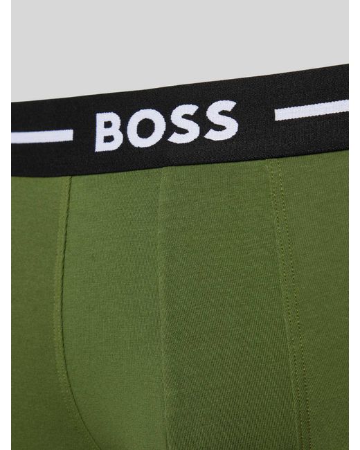 Boss Trunks mit elastischem Logo-Bund im 3er-Pack in Green für Herren