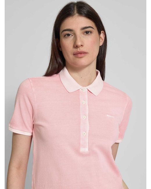 Gant Poloshirt Met Korte Knoopsluiting in het Pink