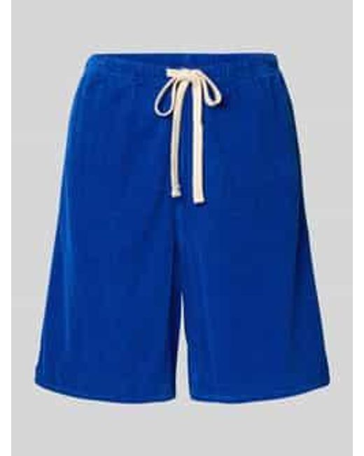 American Vintage Short Met Elastische Band Model 'Padow' in het Blue