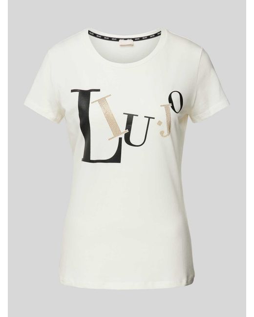 Liu Jo T-shirt Met Labelprint En Ronde Hals in het Multicolor