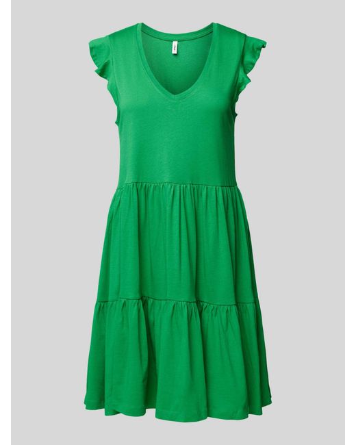 ONLY Mini-jurk Met V-hals in het Green