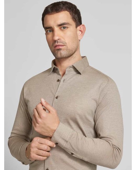 DESOTO Slim Fit Business-Hemd mit Kentkragen in Natural für Herren
