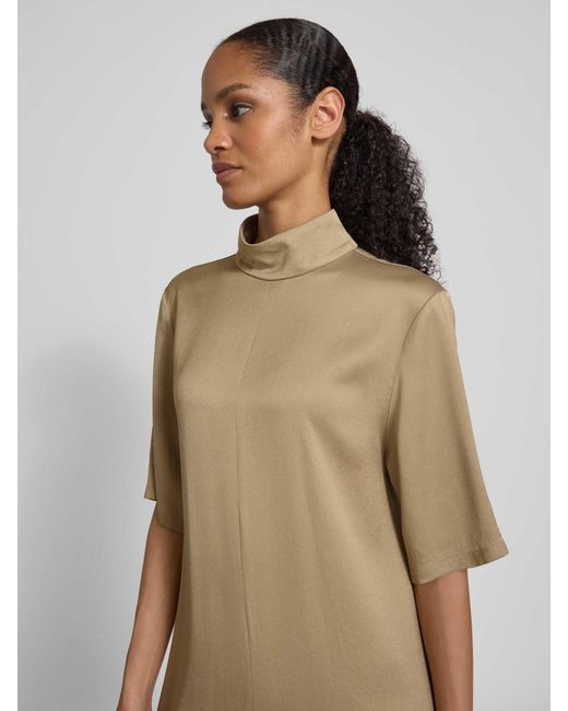 Drykorn Maxi-jurk Met Opstaande Kraag En 1/2-mouwen in het Natural