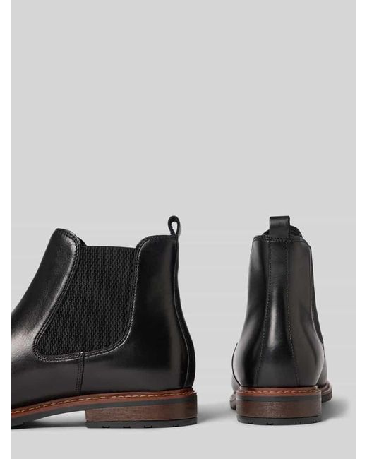 Tamaris Black Chelsea Boots aus echtem Leder