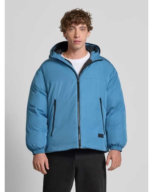 HUGO Regular Fit Jacke mit Kapuze Modell 'BRYNO254' in Blue für Herren