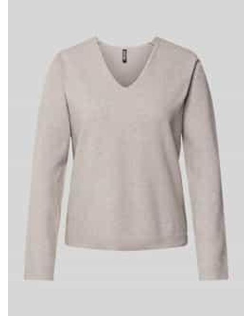 Pieces Regular Fit Gebreide Pullover Met Extra Brede Schouders in het Gray