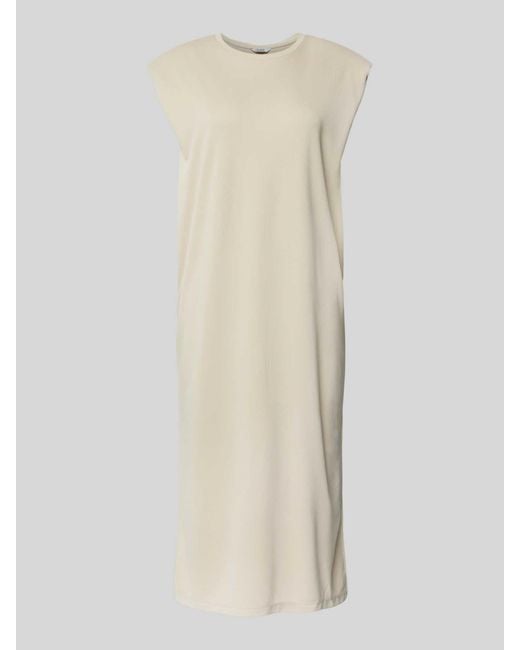 Mbym White Knielanges Kleid mit Kappärmeln Modell 'Stivian'