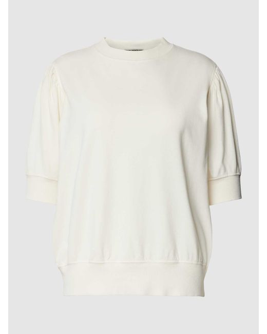Drykorn White Sweatshirt mit gerippten Abschlüssen Modell 'SMELA'