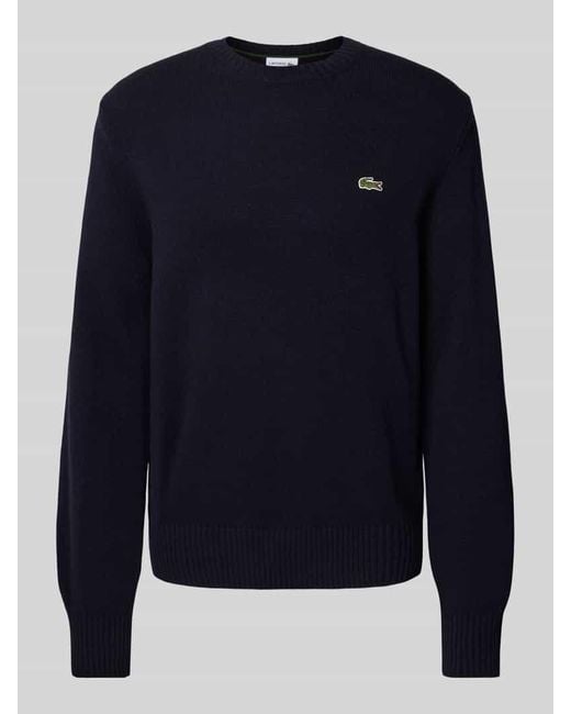 Lacoste Regular Fit Strickpullover aus reiner Wolle in Blue für Herren