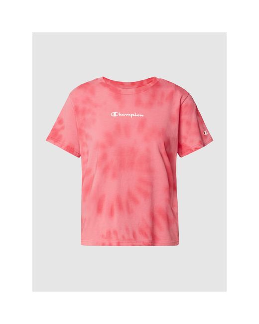 Champion Pink T-Shirt mit Label-Schriftzug