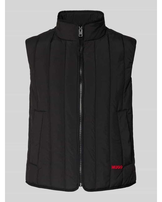 HUGO Regular Fit Steppweste aus wasserabweisendem Material Modell 'BRENO2611' in Black für Herren