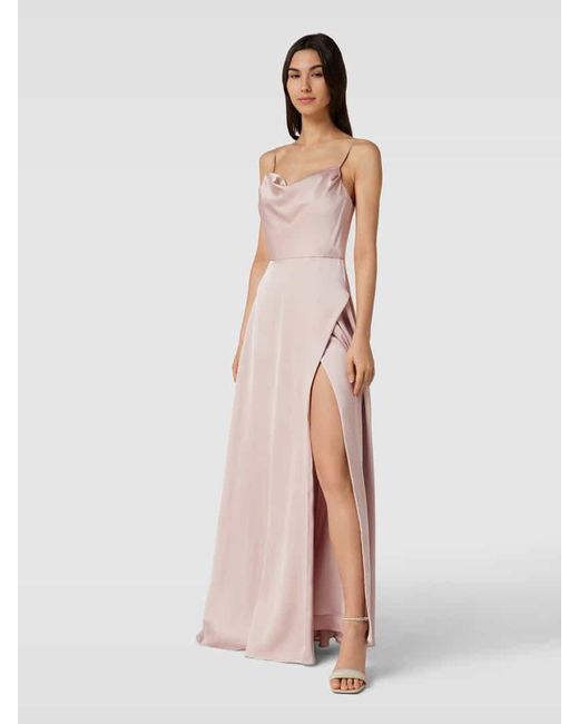 Luxuar Pink Abendkleid mit Gehschlitz