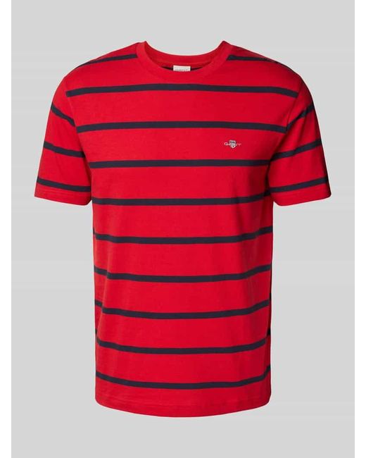 Gant T-Shirt mit Label-Stitching in Red für Herren