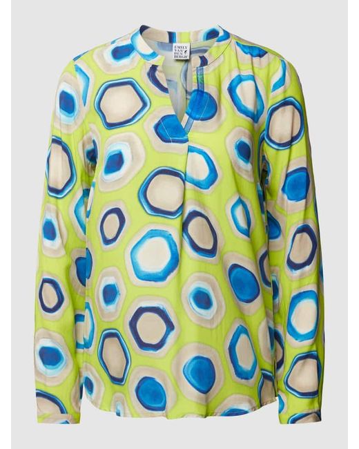 Emily Van Den Bergh Blue Bluse aus Viskose mit Allover-Muster