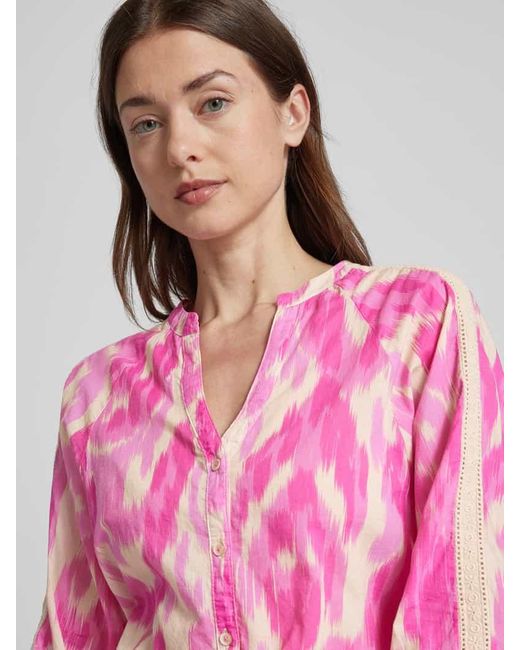 Emily Van Den Bergh Pink Bluse mit Allover-Muster