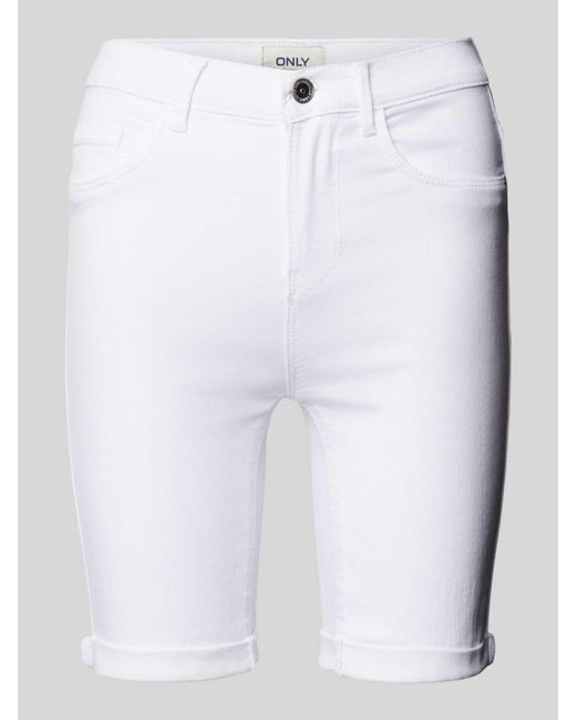 ONLY Korte Slim Fit Jeans in het White