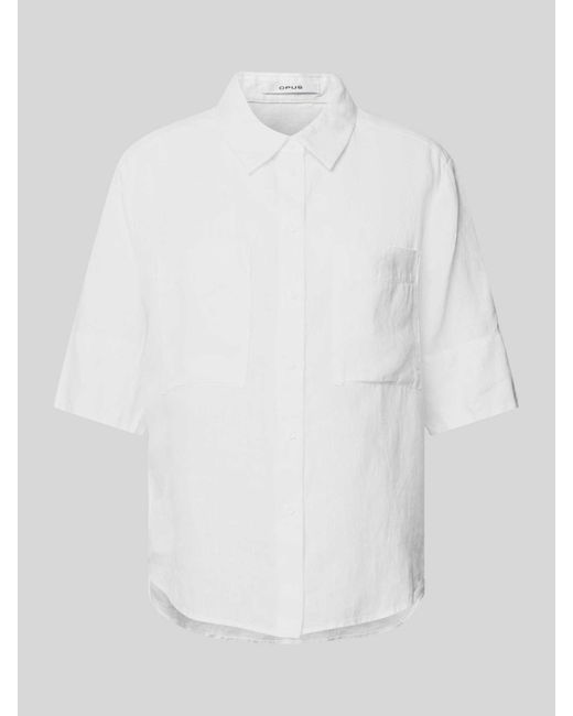 Opus Overhemdblouse Met Knoopsluiting in het White