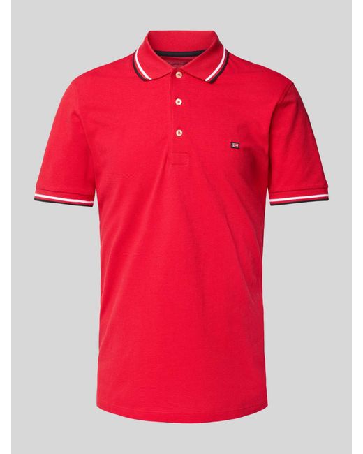 Christian Berg Men Poloshirt Met Labelstitching in het Red voor heren