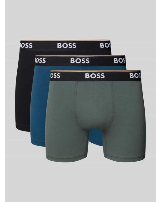Boss Regular Fit Boxershorts aus Baumwoll-Mix im 3er-Pack in Blue für Herren