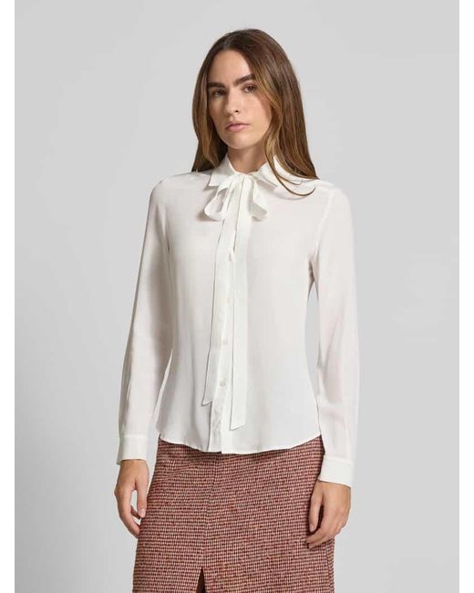MAX&Co. White Regular Fit Hemdbluse mit Seidenanteil Modell 'ATENEO'