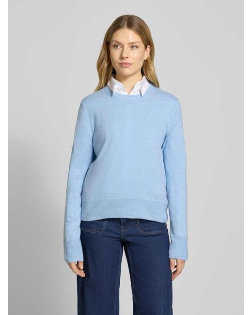 Tom Tailor Blue Regular Fit Strickpullover aus Baumwoll-Kaschmir-Mix
