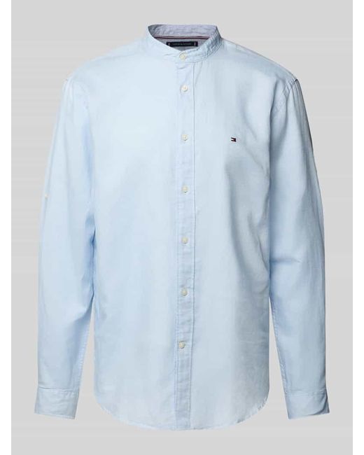 Tommy Hilfiger Regular Fit Freizeithemd aus Baumwoll-Leinen-Mix in Blue für Herren