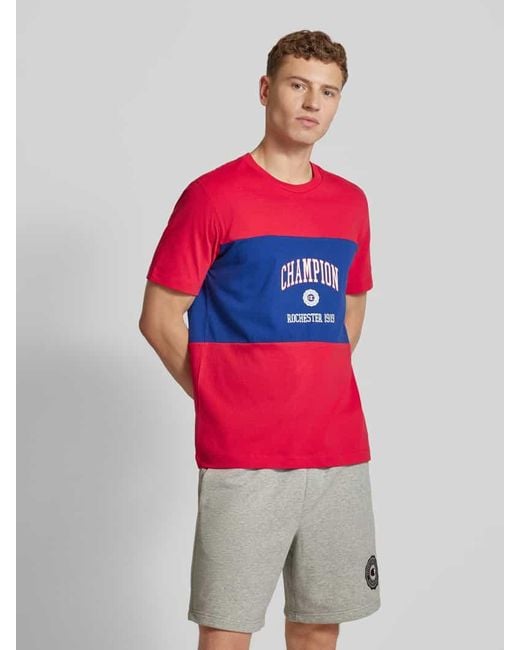 Champion T-Shirt mit Colour-Blocking-Design in Red für Herren