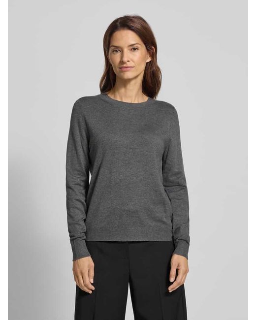 S.oliver Gray Regular Fit Strickpullover aus Viskose-Mix
