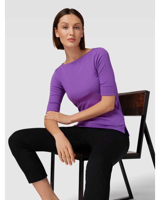 Lauren by Ralph Lauren T-shirt Met Boothals in het Purple