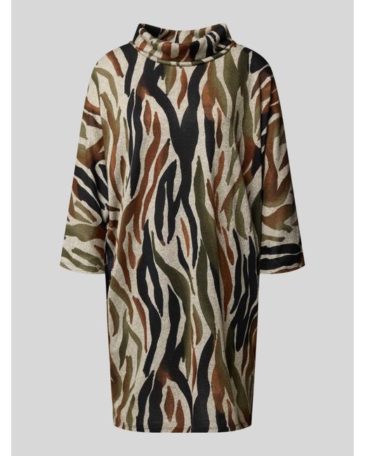 Apricot Relaxed Fit Jurk Met Wijde Col in het Multicolor