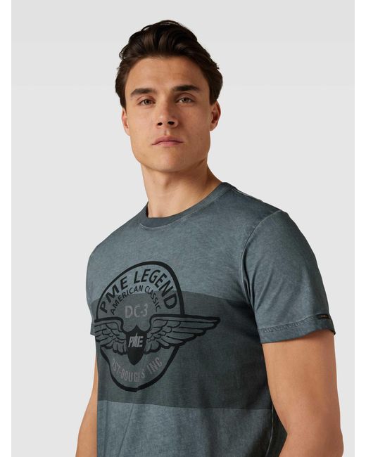 PME LEGEND T-Shirt mit Logo-Print in Gray für Herren