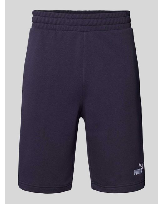 PUMA Regular Fit Sweatshorts Met Labelstitching in het Blue voor heren