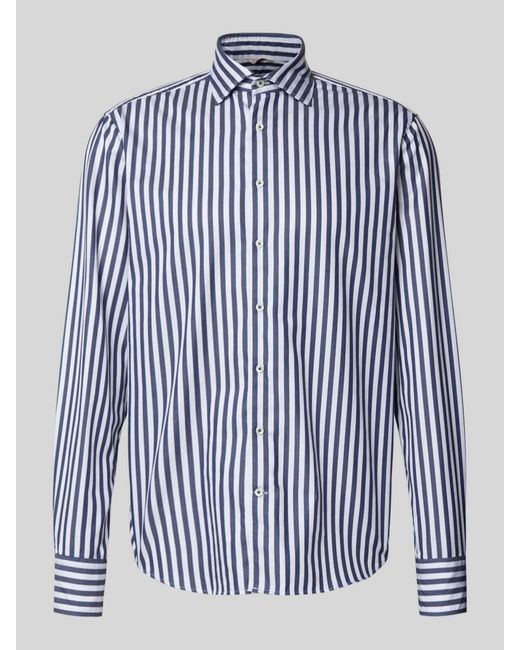 Stenstroms Regular Fit Vrijetijdsoverhemd Met Kentkraag, Model 'Casual' in het Blue voor heren