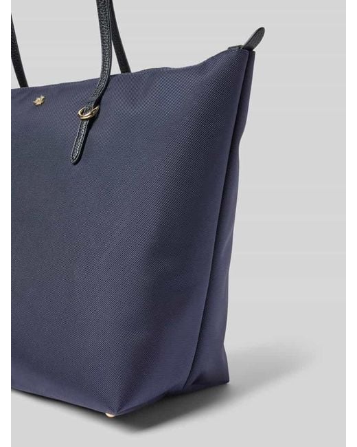 Ralph Lauren Blue Tote Bag mit Label-Applikation Modell 'KEATON'