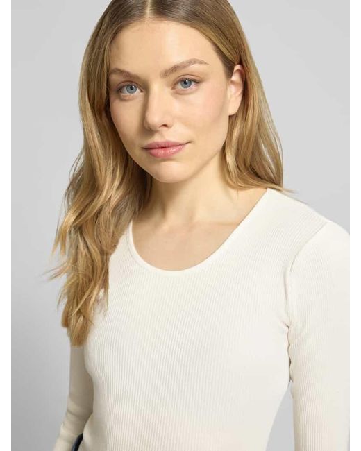 Mos Mosh White Longsleeve mit Seiden-Anteil Modell 'Elaine'