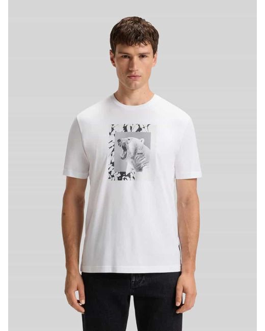 Boss Regular Fit T-Shirt aus reiner Baumwolle in White für Herren