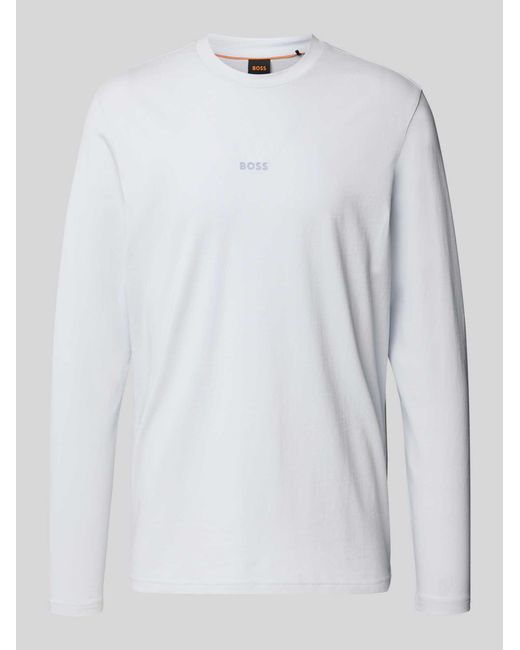 Boss Regular Fit Shirt Met Lange Mouwen Van Katoenmix Model 'Tchark' in het White voor heren