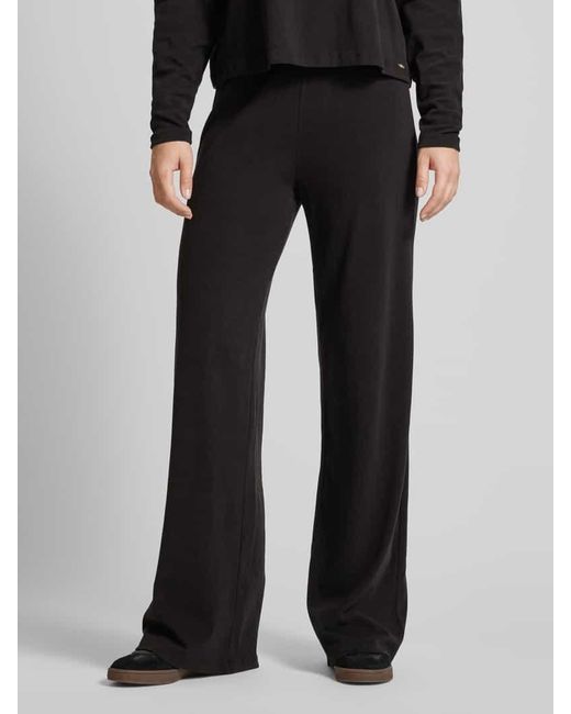 Guess Black Wide Leg Stoffhose mit Label-Applikation Modell 'ELSA'